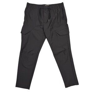 FLX Jogger Pants Mens Medium M Black Cargo Performance Drawstring Athleisure